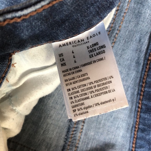 American Eagle Womens Size 4 Skinny The Dream Jean Distressed High Waisted Blue - Picture 6 of 9